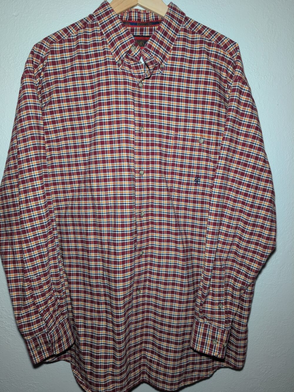 Twenty X Wrangler Long Sleeve Button Up Mens XXL Plaid Red Western Ranch‎ Cowboy